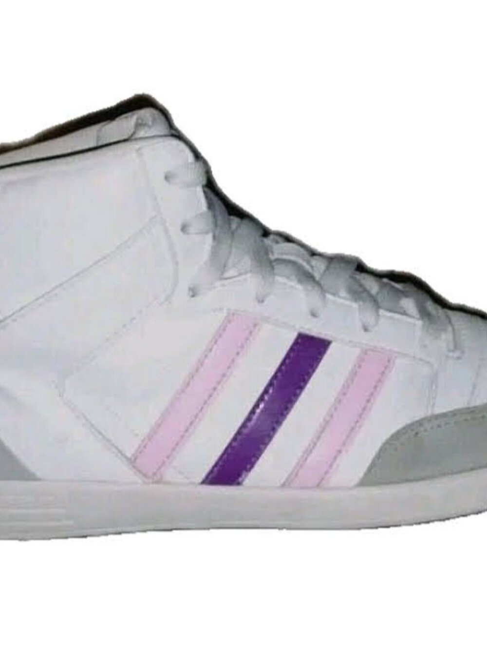 Adidas Neo Mid‑Cut Sneakers White Pink Purple Sz 7